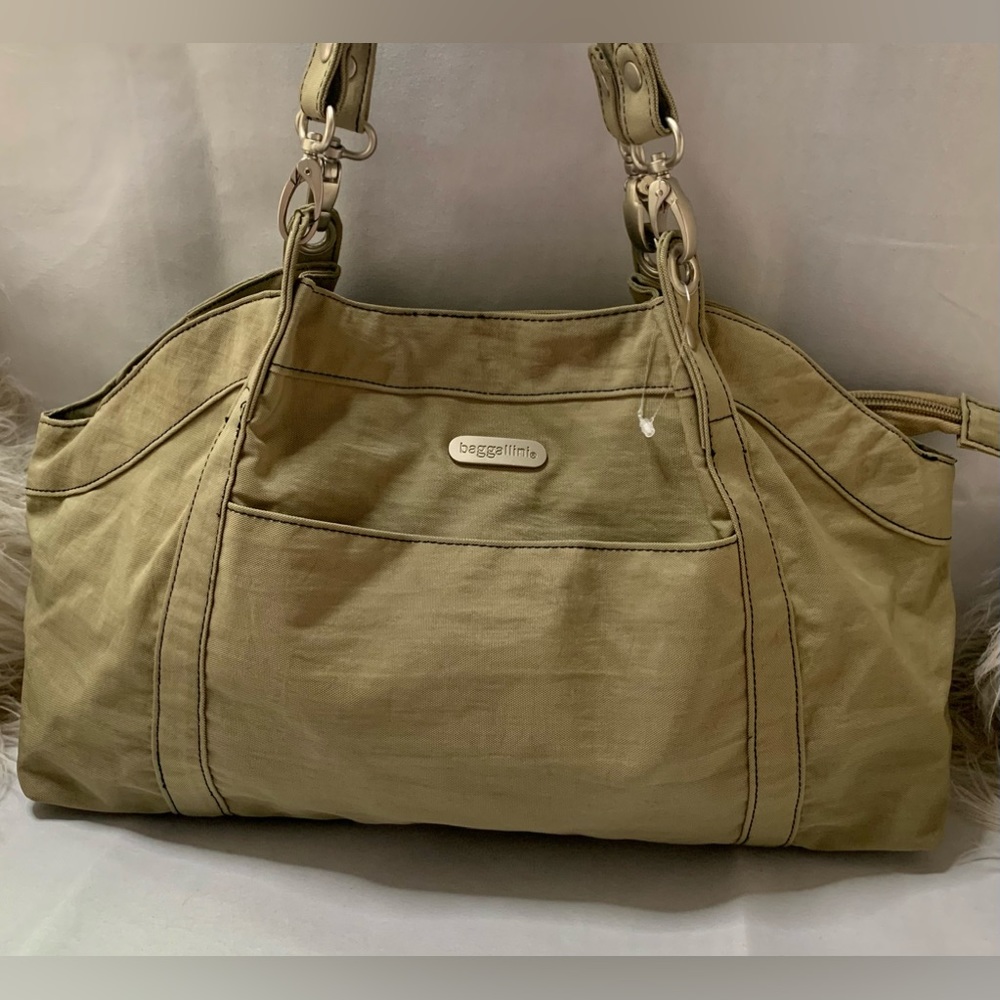 💫 Baggallini Triple Compartment Nylon Shoulder Bag Satchel Multi Pockets💫#GLL